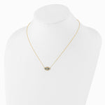 10K Yellow Gold Polished CZ Evil Eye with 2 in ext Necklace - Product Photo