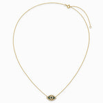 10K Yellow Gold Polished CZ Evil Eye with 2 in ext Necklace - Product Photo