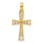 10K Polished CZ Latin Cross Pendant - Product Photo