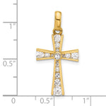 10K Polished CZ Latin Cross Pendant - Product Photo