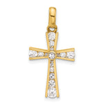 10K Polished CZ Latin Cross Pendant - Product Photo
