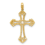10K Polished CZ Fancy Cross Pendant - Product Photo