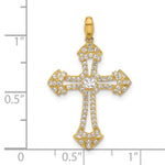 10K Polished CZ Fancy Cross Pendant - Product Photo