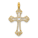 10K Polished CZ Fancy Cross Pendant - Product Photo
