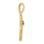 10K Polished CZ Evil Eye Hamsa Charm - Product Photo
