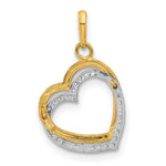 10K Two-tone Polished CZ Hearts Charm - Product Photo