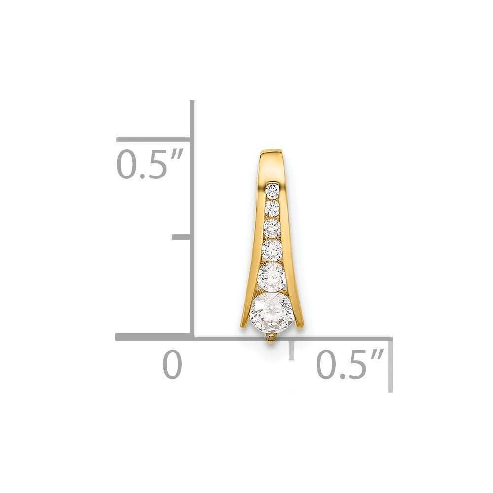 10K Polished CZ Fancy Chain Slide - Product Photo