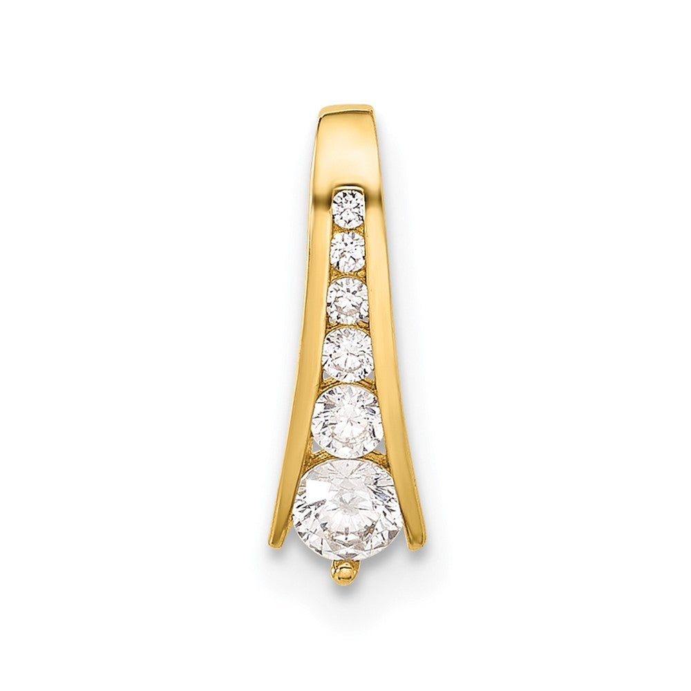 10K Polished CZ Fancy Chain Slide - Product Photo