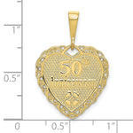 10K / 14K Yellow Gold 50th Anniversary Charm - Product Photo