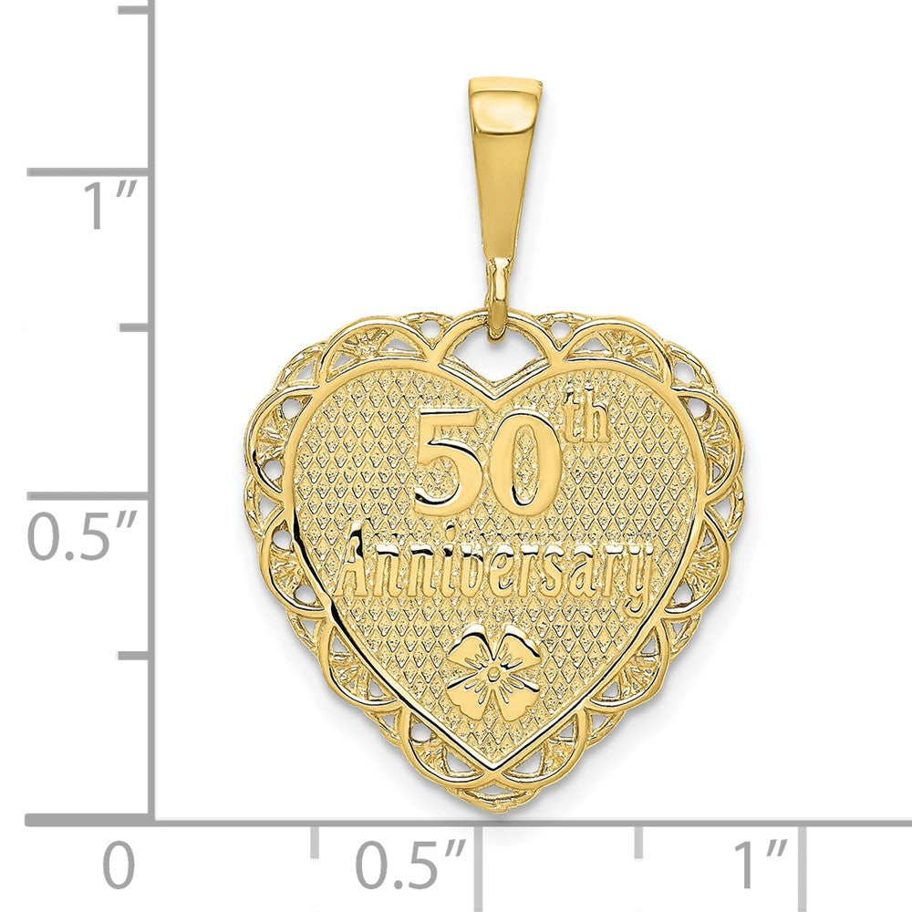 10K / 14K Yellow Gold 50th Anniversary Charm - Product Photo