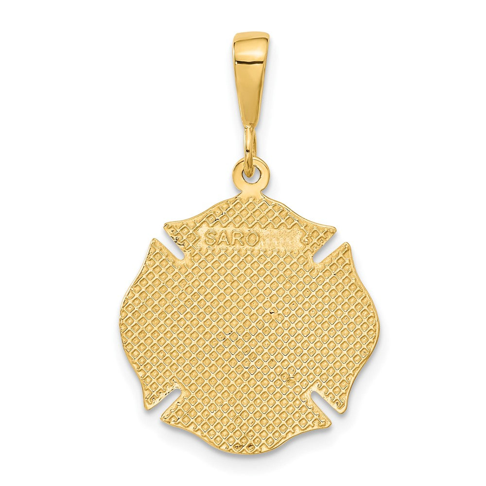 10K / 14K Yellow Gold Fire Rescue Pendant - Product Photo