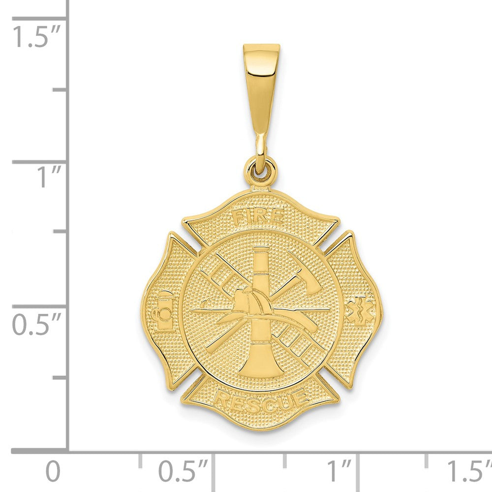 10K / 14K Yellow Gold Fire Rescue Pendant - Product Photo