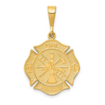 10K / 14K Yellow Gold Fire Rescue Pendant - Product Photo