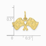 10K / 14K Yellow Gold Racing Flags Charm - Product Photo