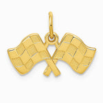 10K / 14K Yellow Gold Racing Flags Charm - Product Photo