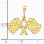 10K / 14K Yellow Gold Racing Flags Pendant - Product Photo