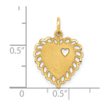 10K Yellow Gold Heart Charm - Product Photo