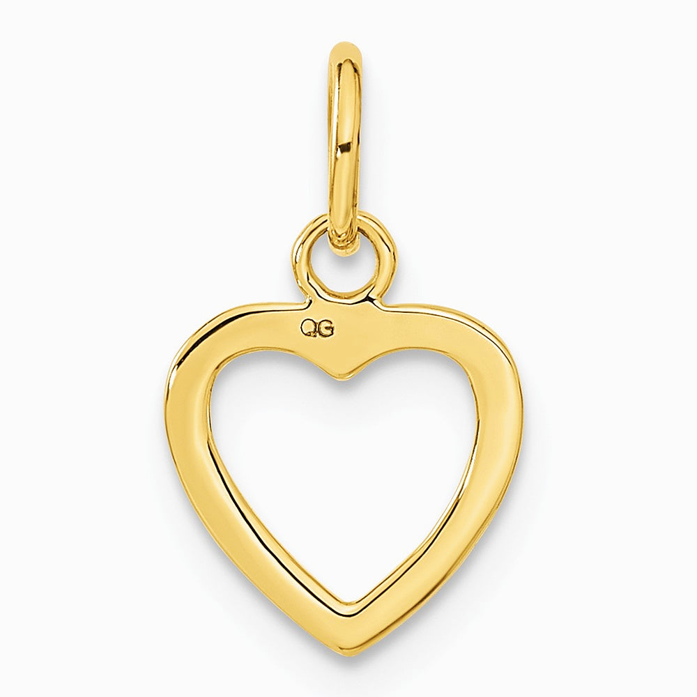 10K / 14K Yellow Gold Polished Cut-out Heart Pendant - Product Photo