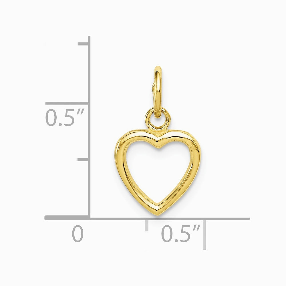 10K / 14K Yellow Gold Polished Cut-out Heart Pendant - Product Photo