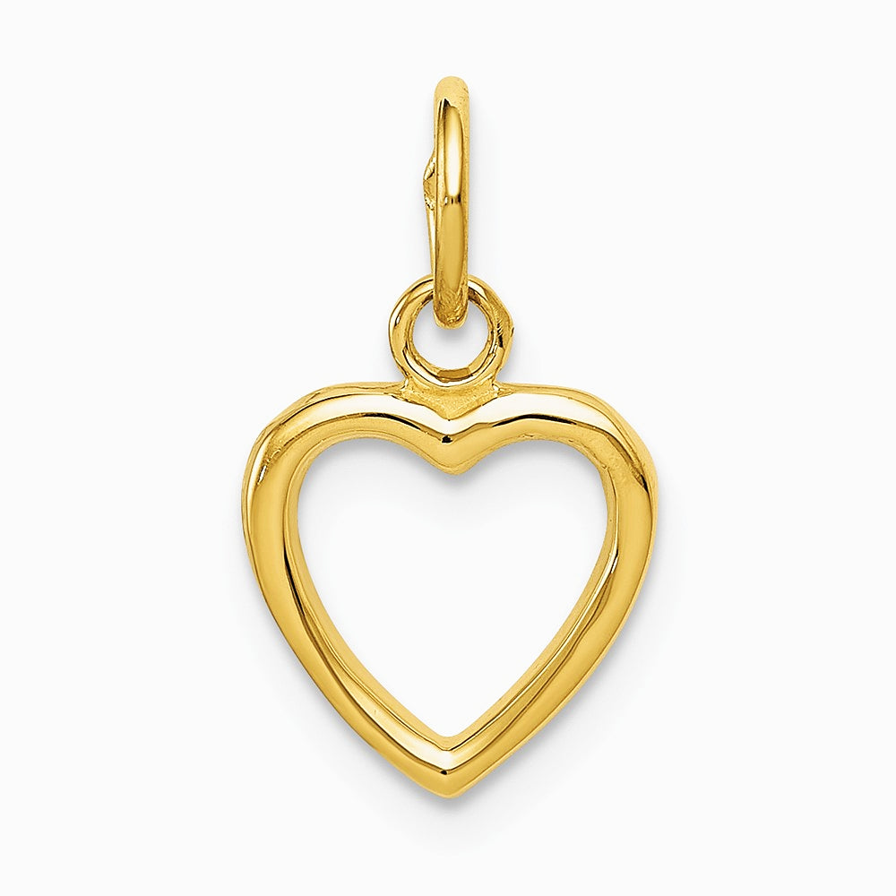 10K / 14K Yellow Gold Polished Cut-out Heart Pendant - Product Photo