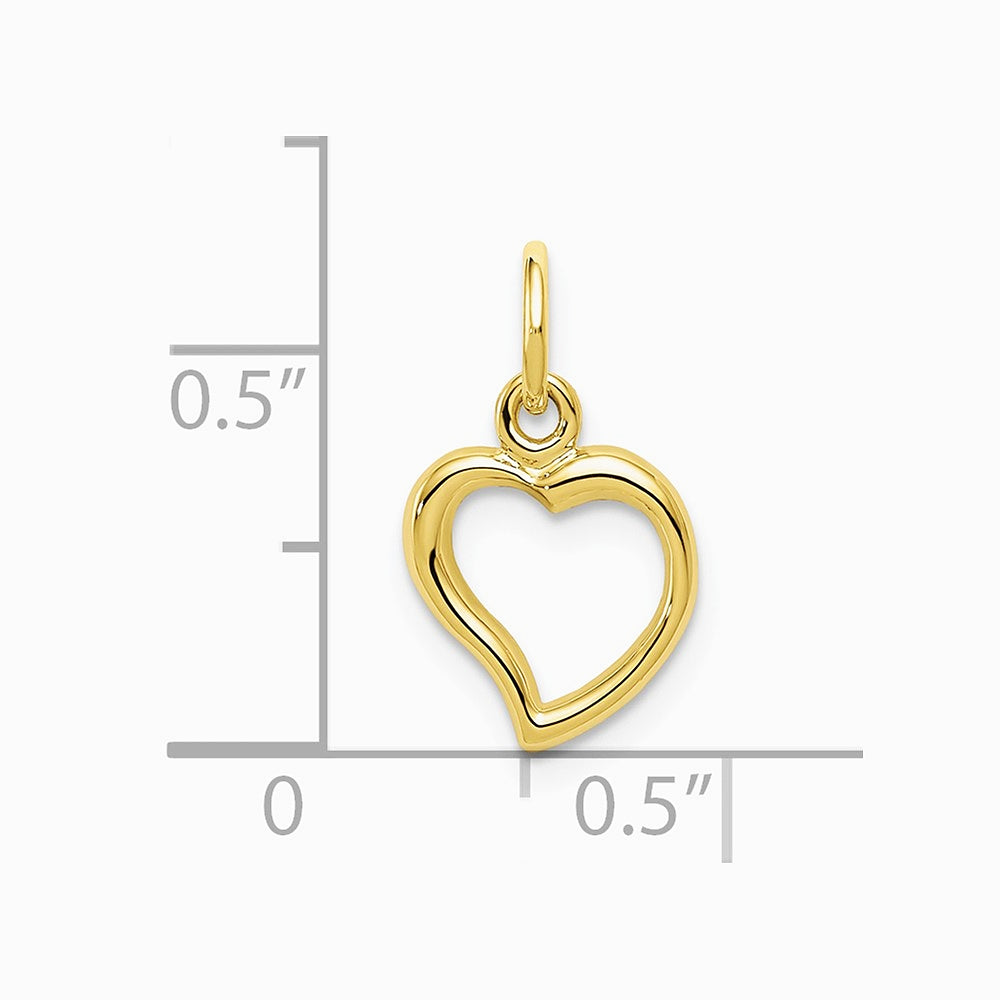 10K / 14K Yellow Gold Polished Heart Pendant - Product Photo