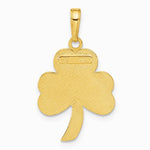 10K / 14K Yellow Gold Green Enameled Shamrock Pendant - Product Photo