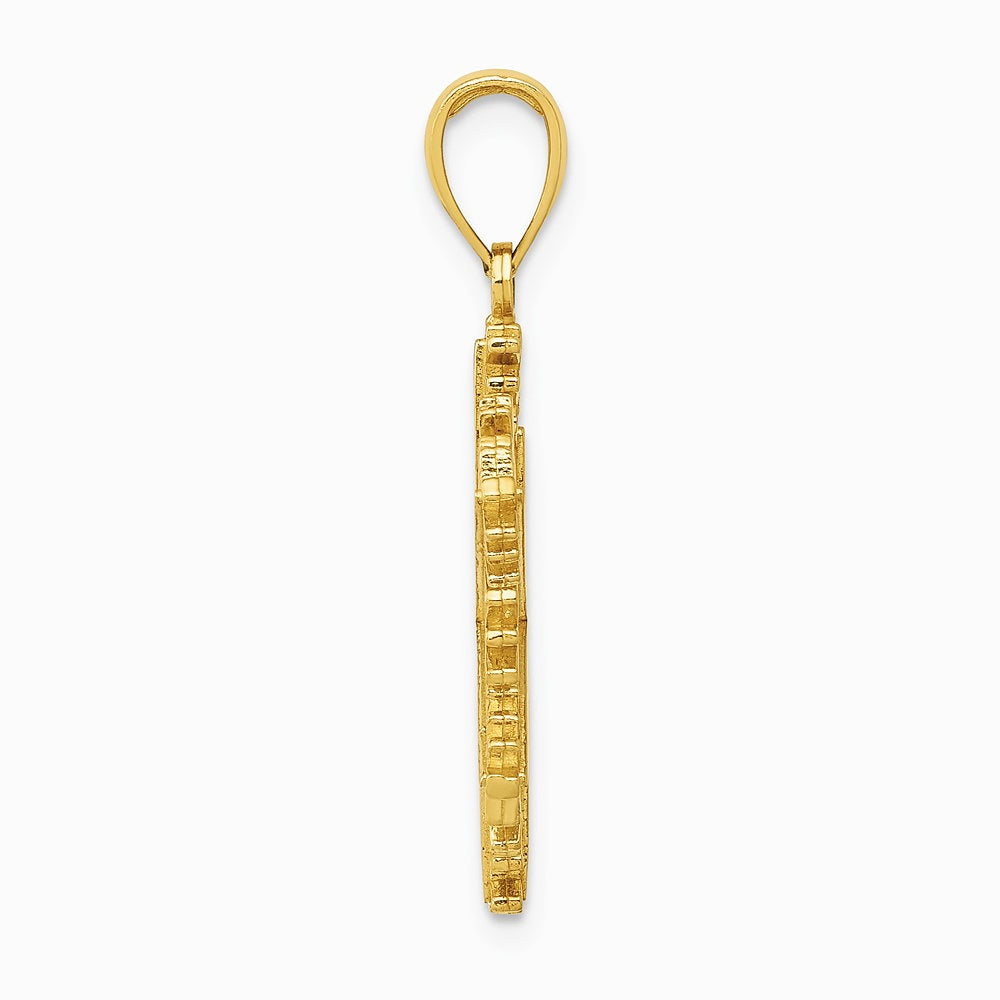 10K / 14K Yellow Gold Polished Snowflake Pendant - Product Photo