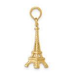 10K / 14K Yellow Gold Solid Polished 3-D Eiffel Tower Charm - Product Photo