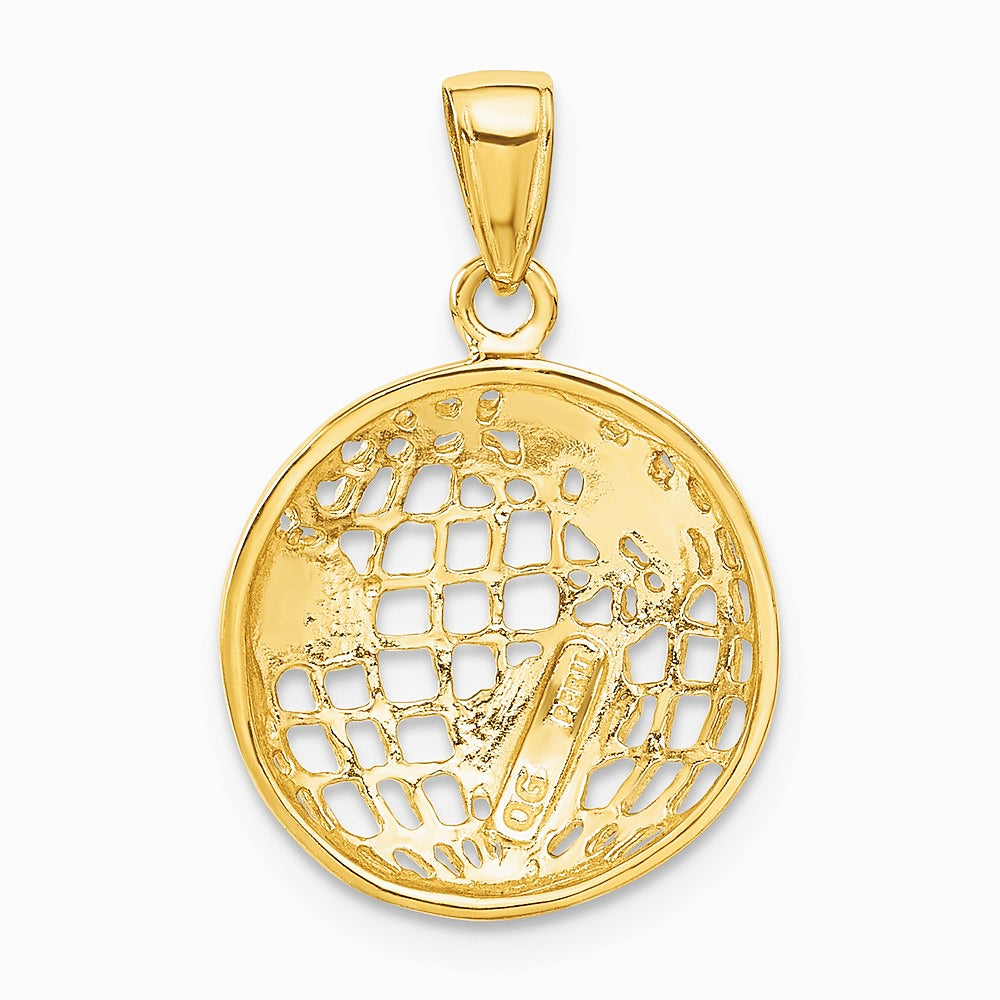 10K / 14K Yellow Gold Polished Globe Pendant - Product Photo