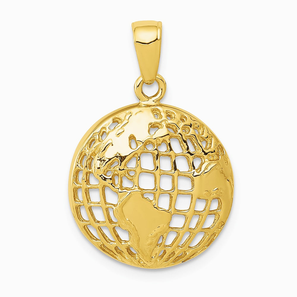 10K / 14K Yellow Gold Polished Globe Pendant - Product Photo