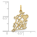 10K Yellow Gold I LOVE YOU Charm - Product Photo