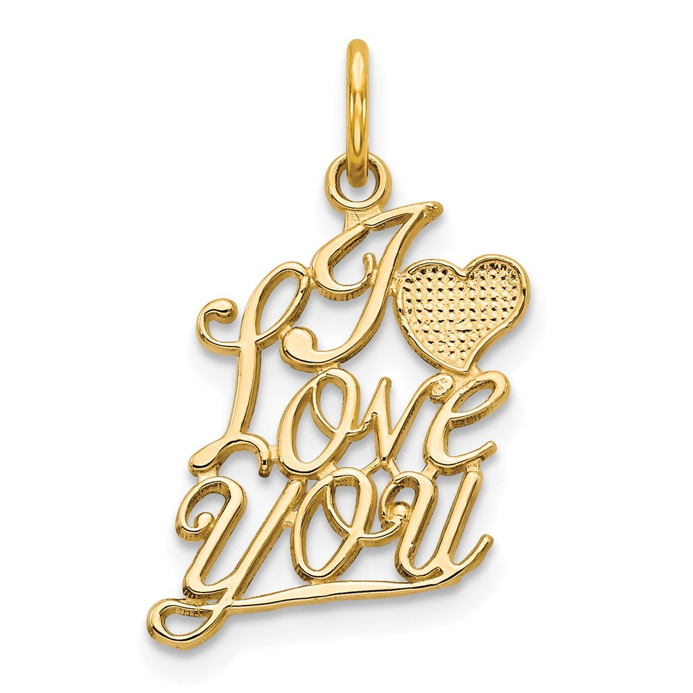 10K Yellow Gold I LOVE YOU Charm - Product Photo