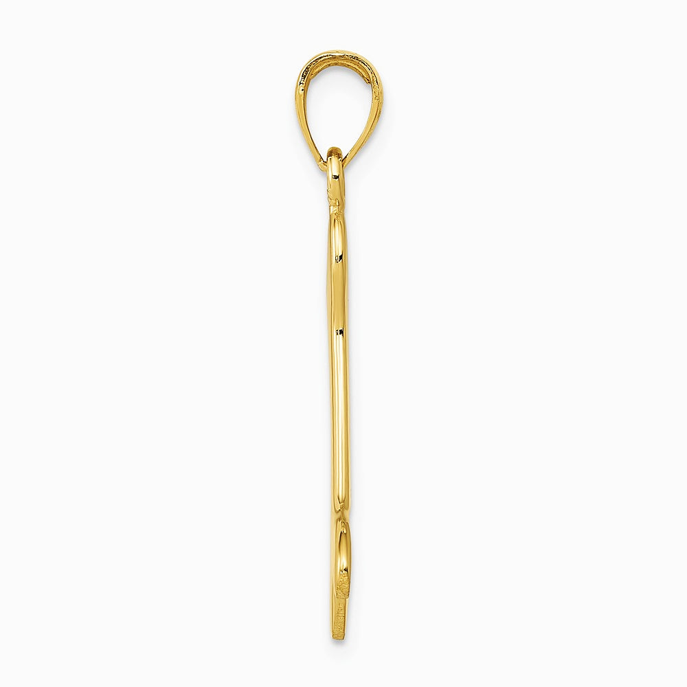 10K / 14K Yellow Gold 3-D Dog Bone Pendant - Product Photo