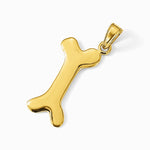 10K / 14K Yellow Gold 3-D Dog Bone Pendant - Product Photo