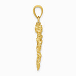 10K / 14K Yellow Gold Solid 3-D Dragon Pendant - Product Photo