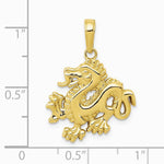 10K / 14K Yellow Gold Dragon Pendant - Product Photo