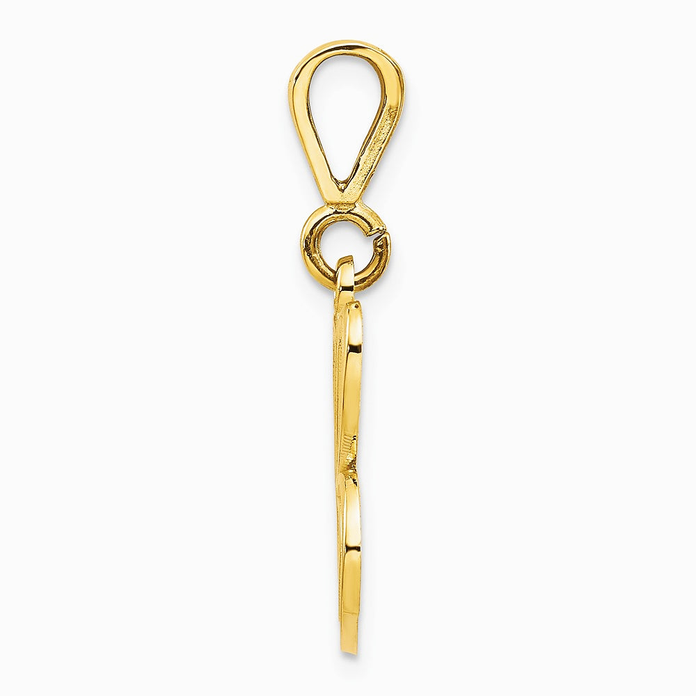 10K Yellow Gold Filigree Initial C Pendant - Product Photo