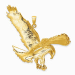 10K / 14K Yellow Gold Solid Polished Eagle Pendant - Product Photo