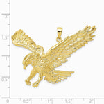 10K / 14K Yellow Gold Solid Polished Eagle Pendant - Product Photo