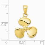 10K / 14K Yellow Gold Polished 3-D Propeller Pendant - Product Photo