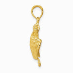 10K / 14K Yellow Gold Solid Polished Open-Backed Turtle Pendant - Product Photo