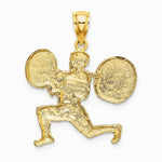 10K / 14K Yellow Gold Solid Polished Weightlifter Charm - Product Photo