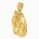 10K / 14K Yellow Gold Solid Polished Open-Backed Boxing Gloves Pendant - Product Photo
