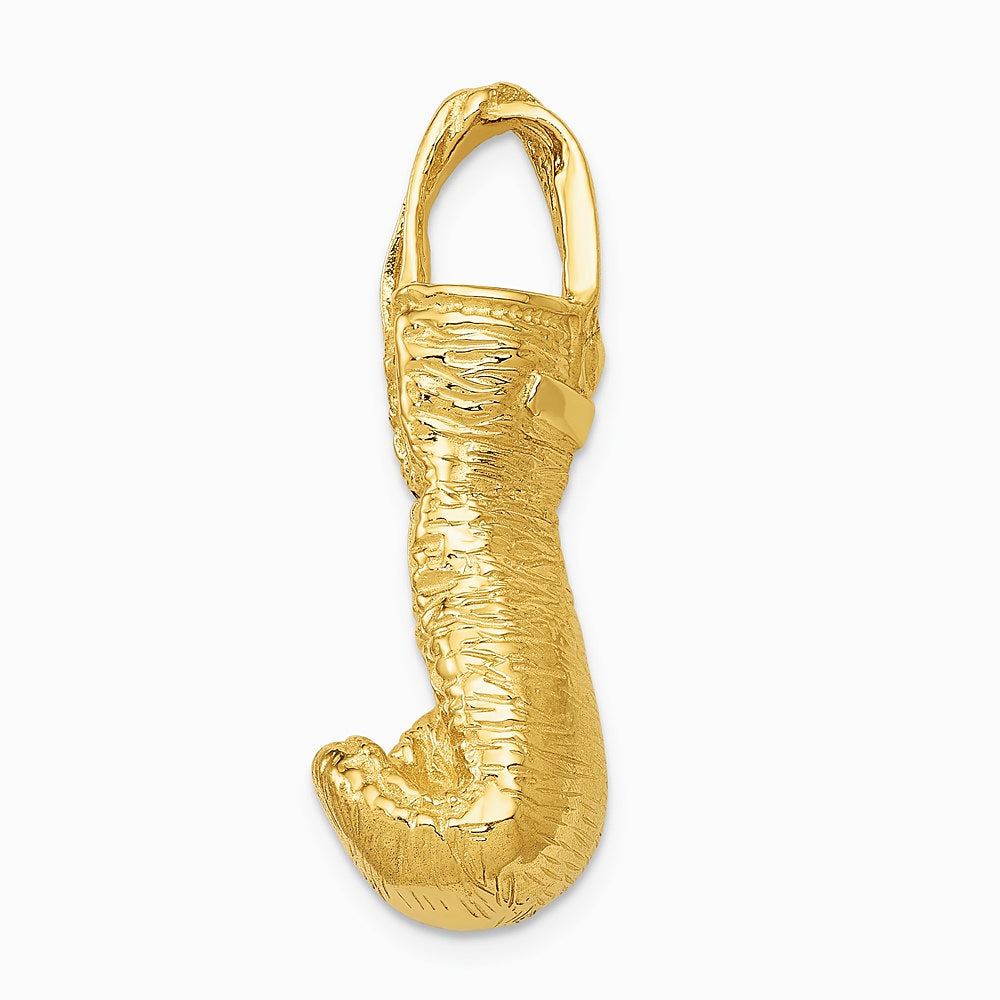 10K / 14K Yellow Gold Hollow Polished 3-D Boxing Glove Pendant - Product Photo