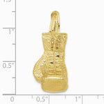 10K / 14K Yellow Gold Hollow Polished 3-D Boxing Glove Pendant - Product Photo