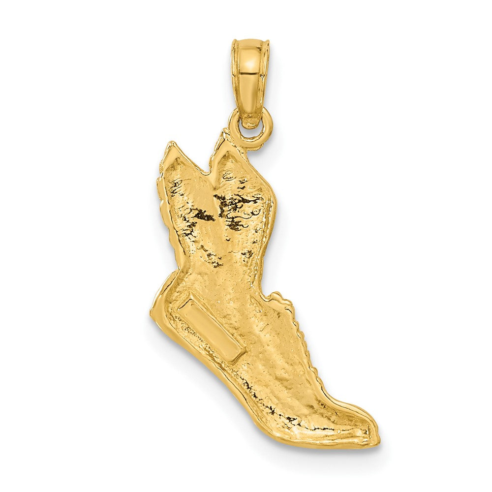 10K / 14K Yellow Gold Polished Running Shoe Pendant - Product Photo