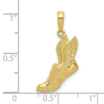 10K / 14K Yellow Gold Polished Running Shoe Pendant - Product Photo