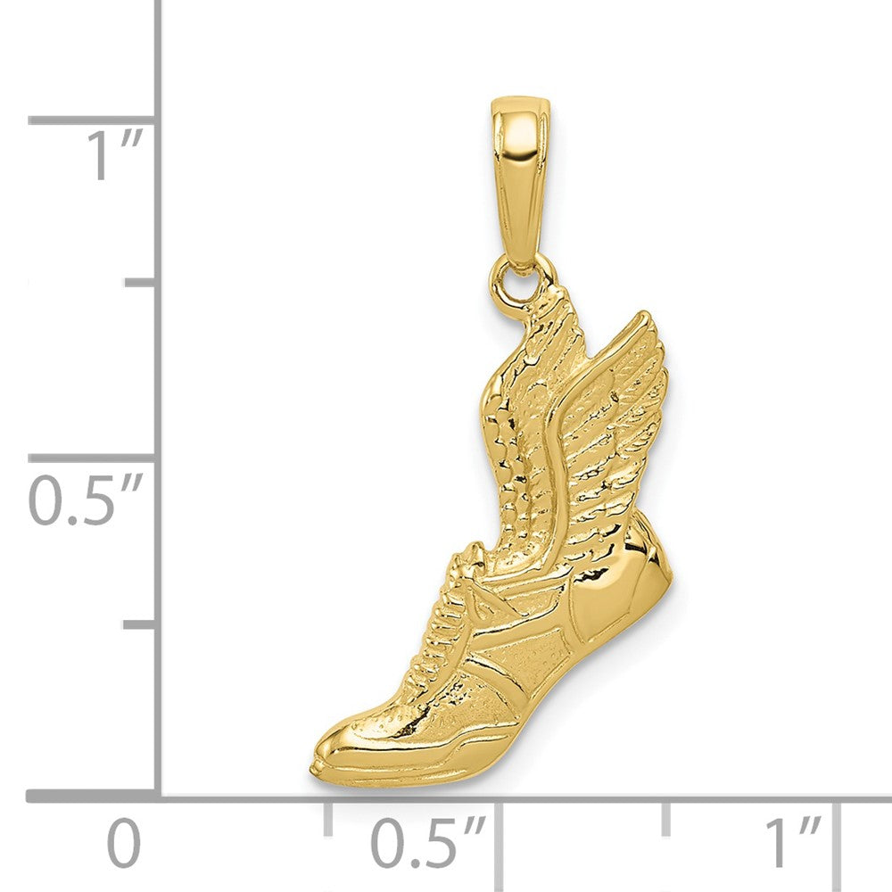 10K / 14K Yellow Gold Polished Running Shoe Pendant - Product Photo