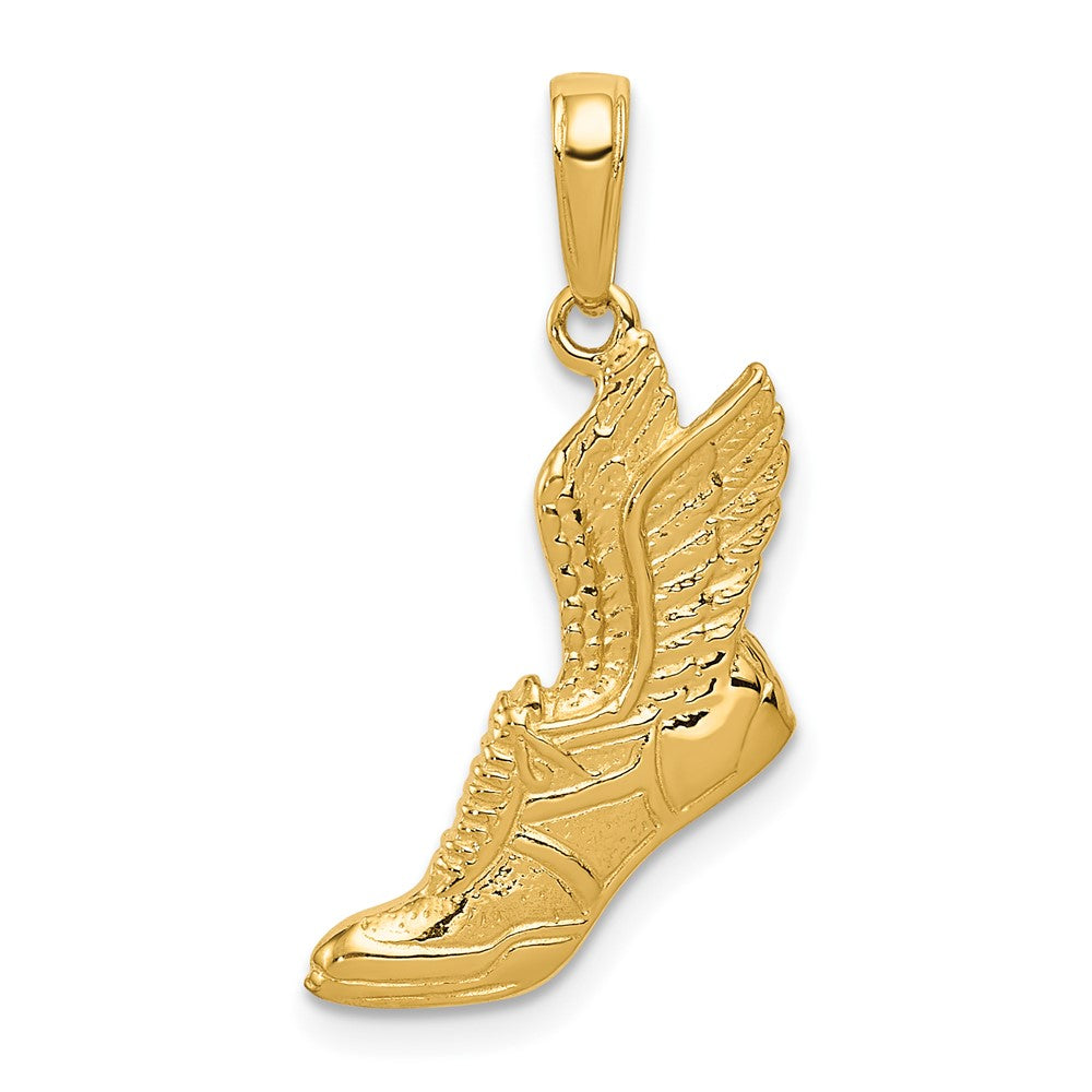 10K / 14K Yellow Gold Polished Running Shoe Pendant