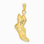 10K / 14K Yellow Gold Polished Running Shoe Pendant - Product Photo